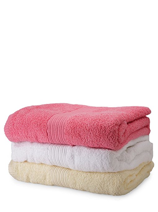 Raymond Home 3 Piece 400 GSM Cotton Bath Towel Set Multicolour