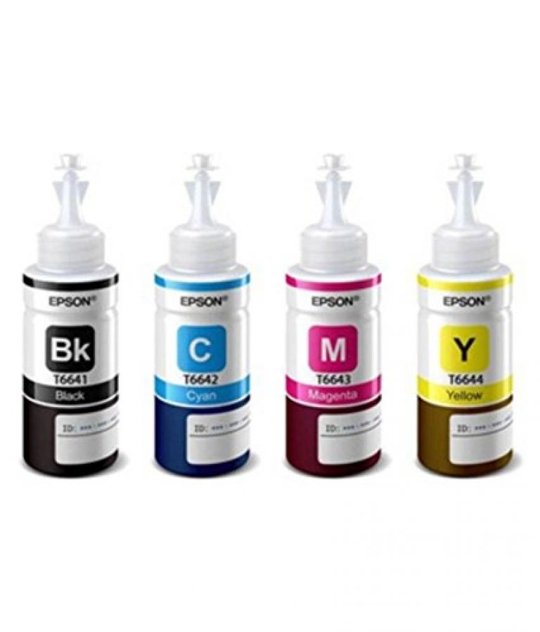 Epson Ink Bottles Set of 4 (T6641B,T6642C,T6643M,T6644Y) 70 Ml