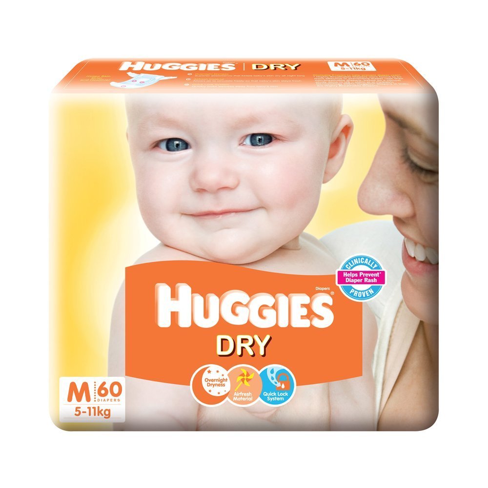 Huggies New Dry Medium Size Diapers (60 Counts) OMGTricks