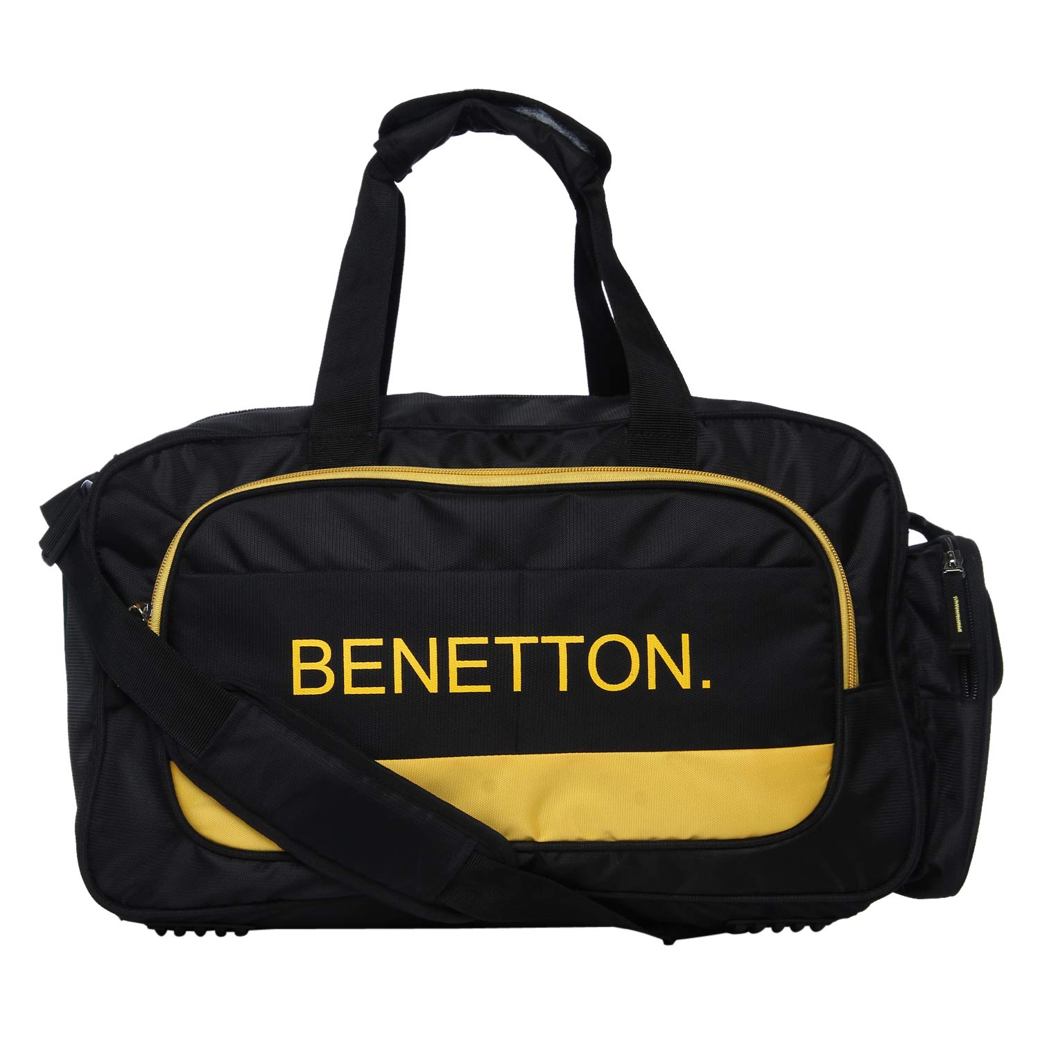 United Colors of Benetton Duffle Bag Polyester 50 cms Black/Yellow ...