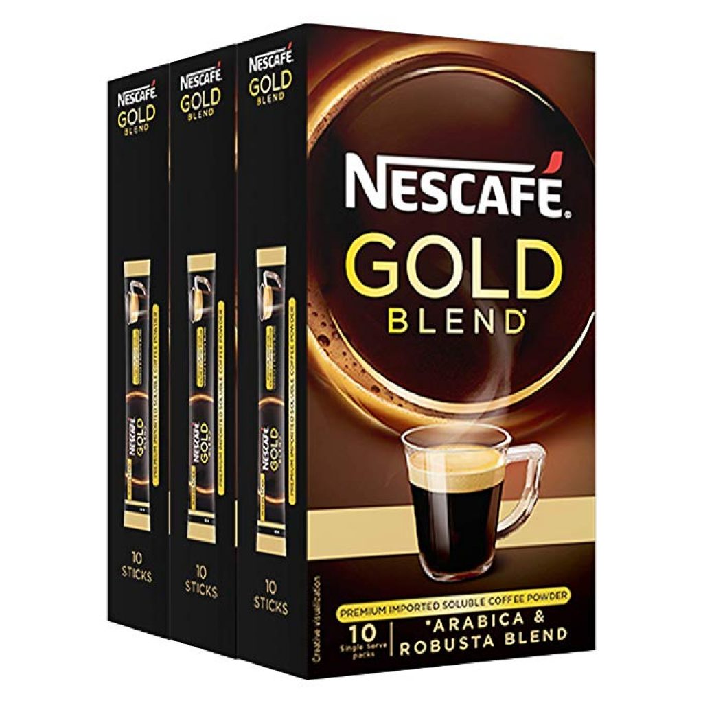 Nescafe Gold Blend Premium Imported Coffee Powder, (15g, Pack of 3