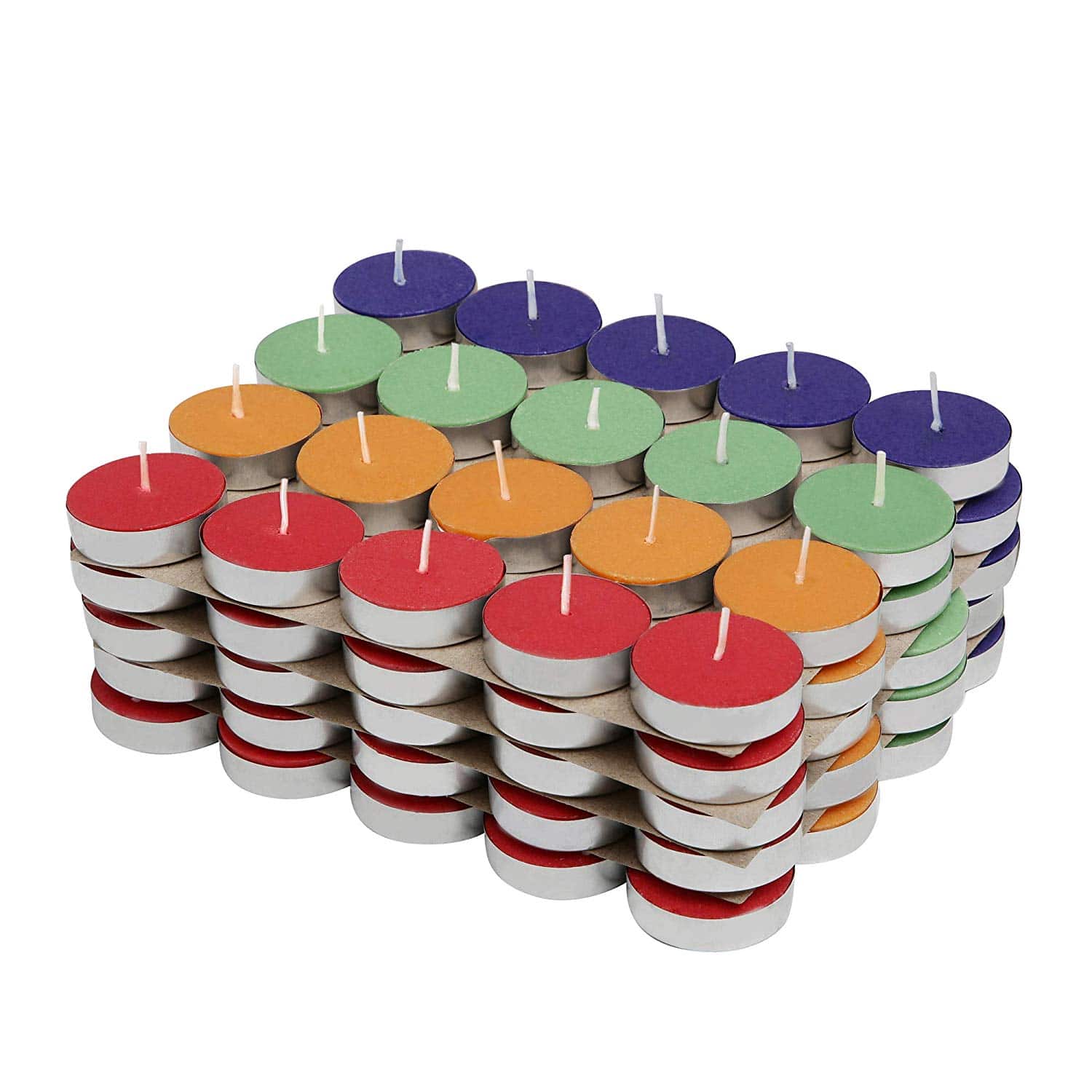 Solimo Colored Wax Tealight Candles (Set of 100, Unscented) OMGTricks