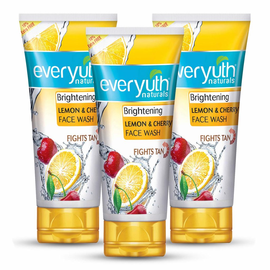 Everyuth Naturals Brightening Lemon & Cherry Face Wash, Pack of 3