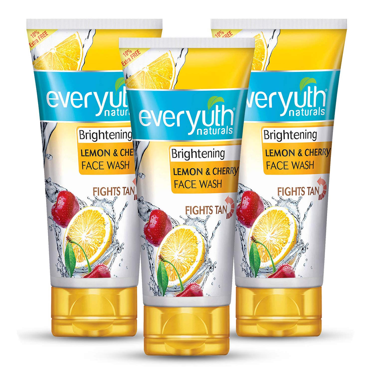 Everyuth Naturals Brightening Lemon & Cherry Face Wash, Pack of 3 (150gm x 3), Tube OMGTricks