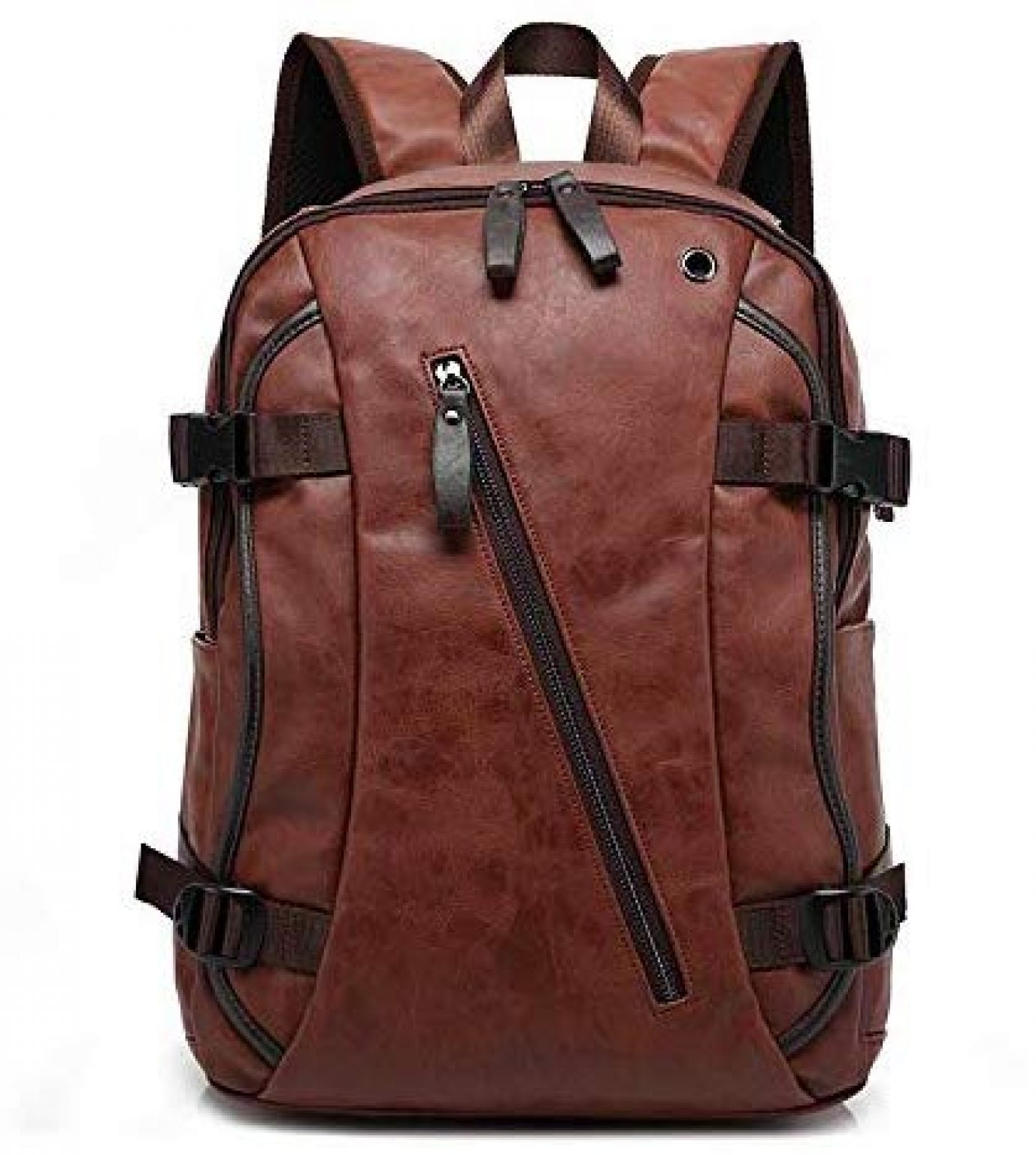 Fur Jaden Brown Backpack Bag for Men of Artificial Leather with Laptop