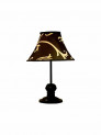 Tucasa LG-352 Black Metal Table Lamp with Polysilk Shade Color-(offwhite/Brown) Holder Type (-B-22 (Brass)-(Bulb not Included)