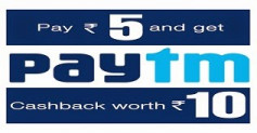 Pay Rs.5 & Get Rs.10 Paytm Cashback  [ All At One Place ]