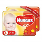 Huggies New Dry Large (L) Size Diapers Combo Pack of 2, 52 Counts Per Pack (104 Counts)