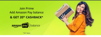 Join Prime, Add Amazon Pay Balance & Get 20% Cashback