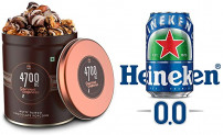 4700BC Gourmet Popcorn, Nutty Tuxedo Chocolate, Tin, 125g, with Heineken 0.0 CAN, Zero Alcohol, 330ml