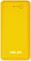 Philips DLP1710CY Fast Charging Power Bank 10000mAh with Lithium Polymer Battery Yellow (Dual USB Output Port, with Micro USB and Type c Input)