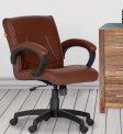 Da URBAN® Haven Mid-Back Swivel Computer Office Chair with Armrests, Ergonomic Leatherette-Padded Desk Chair 