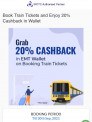 EaseMyTrip 20% Cashback In EMT Wallet on Booking Train Tickets booked till 30th Sep