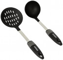 Amazon Brand – Solimo Nylon Ladle & Strainer, Set of 2, Black