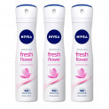 Nivea Women Deodorant, Fresh Flower, 150ml (Pack of 3)