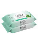 Lacto Calamine Daily Cleansing Face Wipes with Aloe Vera, Cucumber and Vitamin E, White, Pack of 2, 50 Count