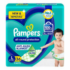 Pampers All round Protection Pants, Large size baby Diapers, (L) 36 Count