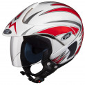 Studds Marshall D1 Open Face Helmet (White Red, L)