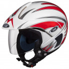 Studds Marshall D1 Open Face Helmet (White Red, L)