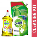 Dettol Kitchen Gel – 400 ml (Lemon) with Dettol Original Liquid Soap Refill – 750 ml