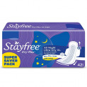 Stayfree All Night XL Dry Max Cover Sanitary Napkins – 42 Pads (Super Saver Pack)