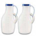 Carent Portable and Safe Medical Grade Plastic Urine pot with cap for Male – 1000 ml – Set of 2