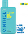 Cinthol Head to Toe, 3-in-1 Wash (Shampoo, Face and Body) – COOL WAVE, 190ml