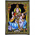 GREENTOUCH CRAFTS Saraswati – Cloth Print with Sequin Work handmade painting work