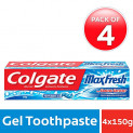 Colgate Max Fresh Anti-Cavity Toothpaste, Peppermint Ice, 150gm (Pack of 4)