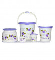 Cello Blossom 5 Piece Plastic Bath Set, Small, Purple