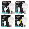 Panasonic 9 Watt LED Bulb, B22 Base 9W Bulb Pack Of 4