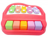 Popsugar 2 in 1 Xylophone and Piano Toy with Colorful Keys for Toddlers and Kids, Red