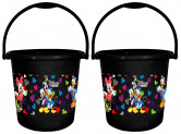 Kuber Industries Disney Team Mickey Print Unbreakable Virgin Plastic Strong Bathroom Bucket ,18 LTR-Pack of 2