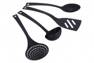 All Time Nylon Kitchen Tool Set, 4-Pieces, Black