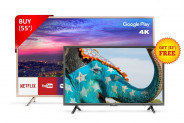 Buy TCL 4K Pure Android Smart TV (55 inches), get a TCL HD Ready TV (32 inches) FREE