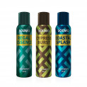 Amazon Brand – Solimo No Gas Deodorant – Pack of 3 (Regal Essence, Cypress Burst, Coastal Splash)