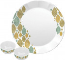 Servewell Hazel Dora Melamine Buffet Set, 18-Pieces, White