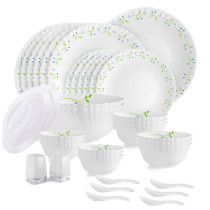 CELLO Tropical Lagoon Dazzle Series Opalware Dinner Set of 37 Pieces