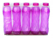 Princeware Plastic Pet Bottles Set, 900ml/78mm, Set of 5, Pink