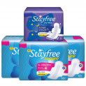 Stayfree Secure Ultra Thin Pads – 10 Pads (Extra Large, Pack of 3) with Free Dry Max All Night Ultra Dry Pads (Extra Large)