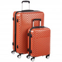 AmazonBasics Geometric Luggage – 2 piece Set (55cm, 78cm), Orange