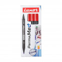 Luxor Perma Med Marker Pen , Red ( Pack of 10 )