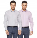 Symbol Men’s Solid Regular Fit Full Sleeve Cotton Formal Shirt (Combo Pack of 2)