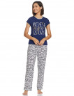 Easybuy Women’s Knitted Printed Nightwear Pajama Set