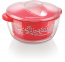 Nayasa Nova Plastic Casserole with Spoon, 1.5 Litres, Red