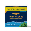 Park Avenue Premium Men’s Soaps for Bath – Cool Blue | 125g (Pack of 4)