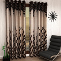 Home Sizzler 2 Piece Eyelet Polyester Door Curtain – 7ft, Brown
