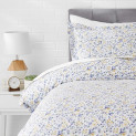 AmazonBasics Microfiber 2-Piece Quilt/Duvet/Comforter Cover Set – Single (66×90-inch), Blue Floral – with pillow cover