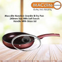 MACclite Non Stick Aluminium Granite Finish Frying pan 1.7 L 24cm Diameter with Glass Lid
