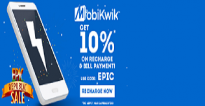 Mobikwik Get 10% Cashback On Recharge & Bill Payment For All Users